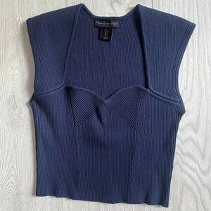 Navy Knit Top